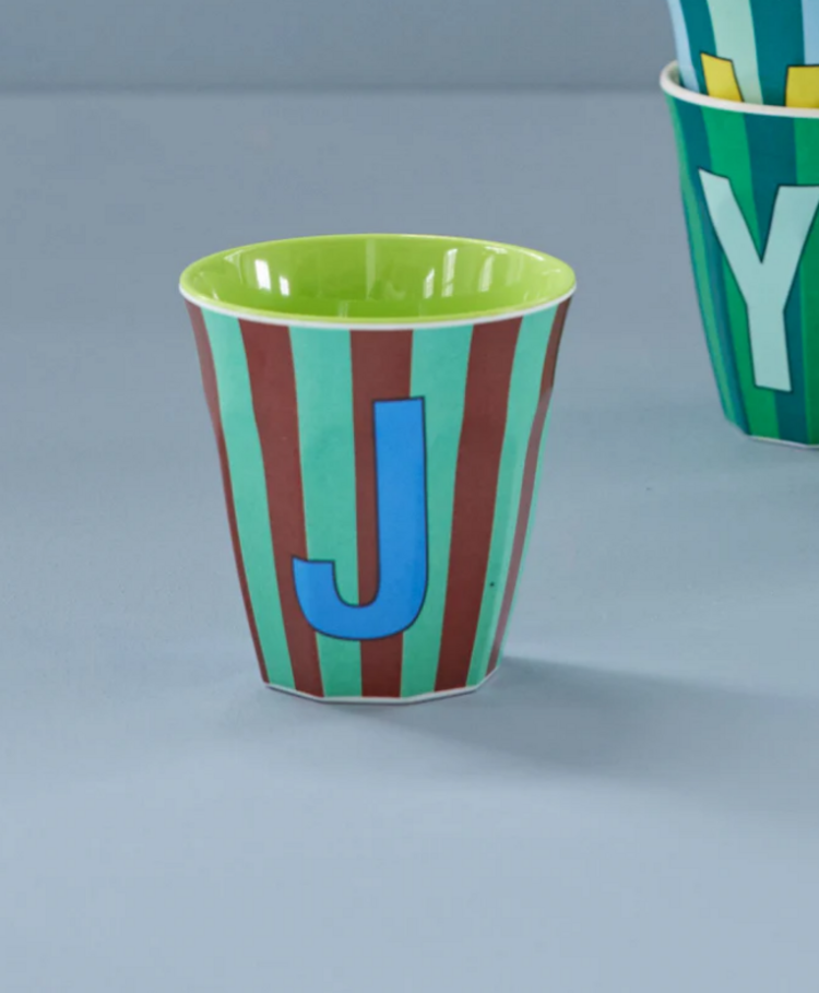 Rice Rice | Mok melamine mint J stripes