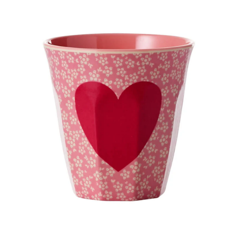 Rice | Mok melamine Heart roze print