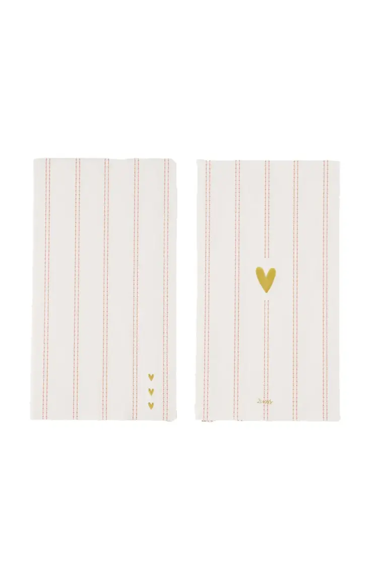 Zusss Zusss | Servetten rechthoek streep hartjes