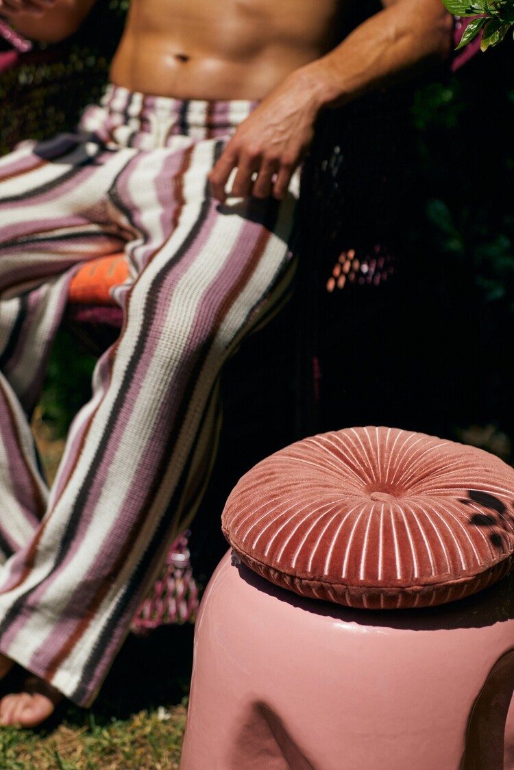 HK Living HK Living | Kussen ripple burgundy 35cm