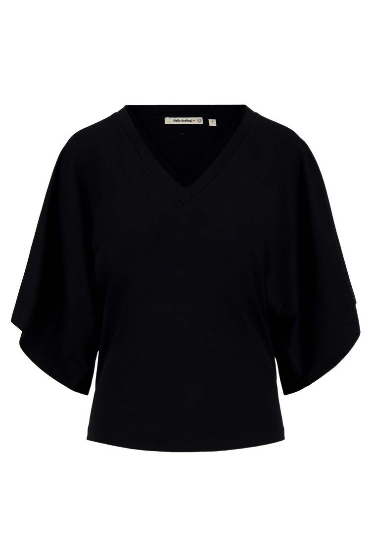 Zusss Zusss | T-shirt wijde mouw zwart