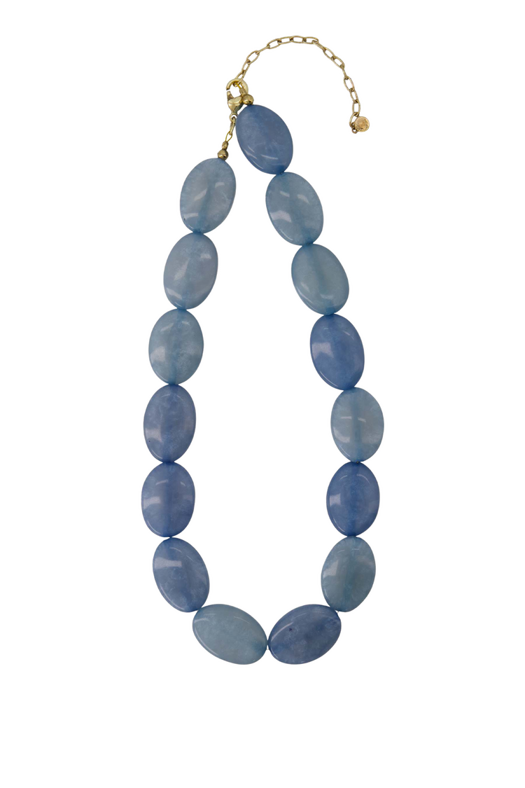 Zusss Zusss | Ketting van platte kralen blauw