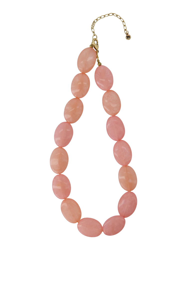 Zusss Zusss | Ketting van platte kralen roze