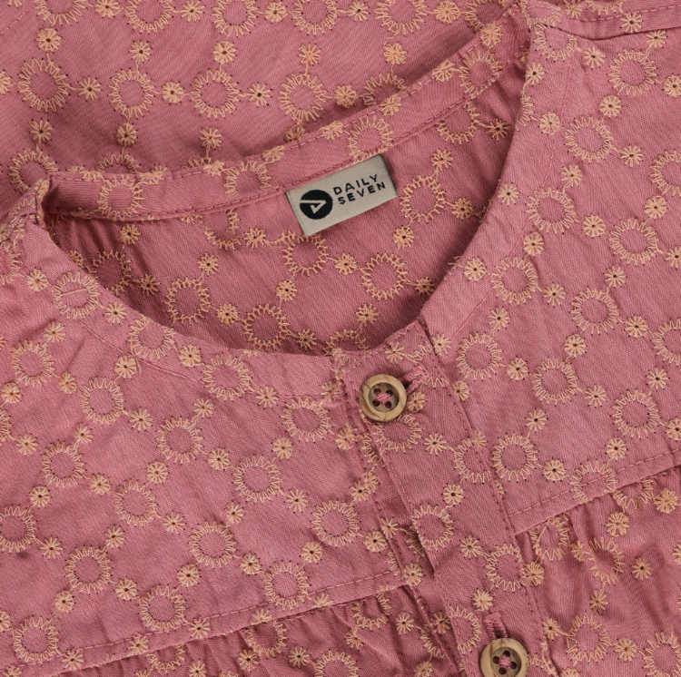 Daily7 Daily7 | Shirt ruffle Broderie heather rose