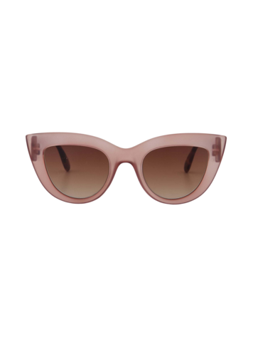 Zusss Zusss | Cat eye zonnebril met panterprint details incl koker zacht roze