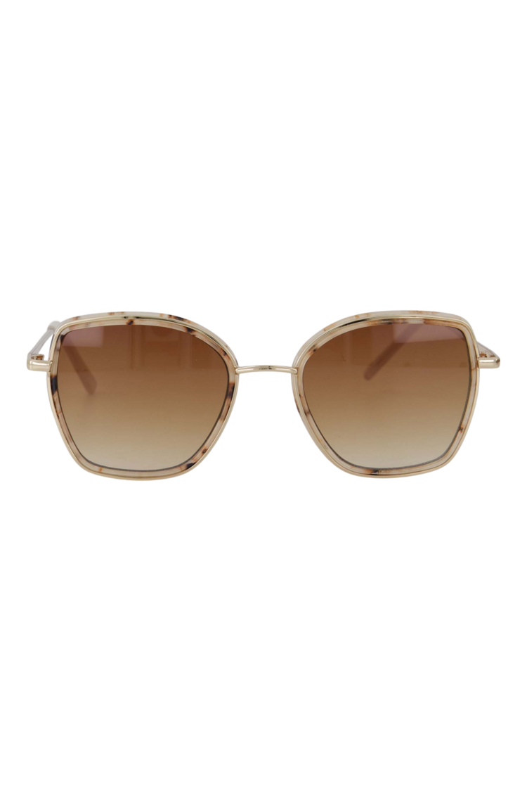 Zusss Zusss | Piloten zonnebril met hoeken incl koker goud