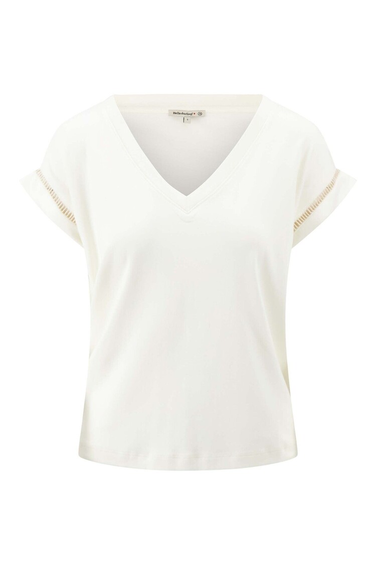 Zusss Zusss | T-shirt met opengewerkt detail off white