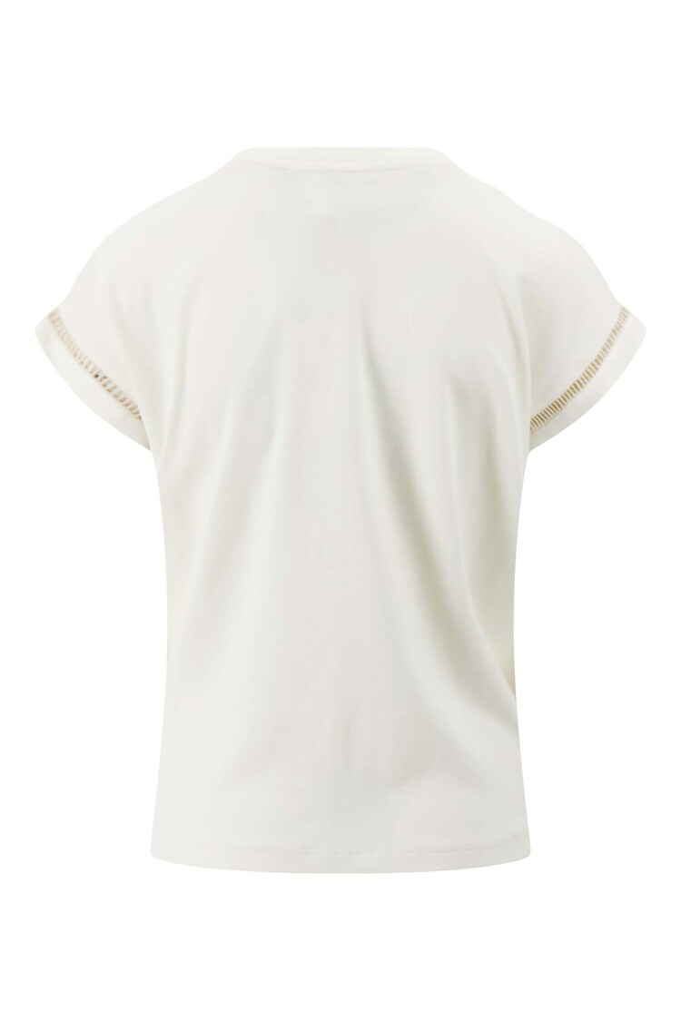 Zusss Zusss | T-shirt met opengewerkt detail off white