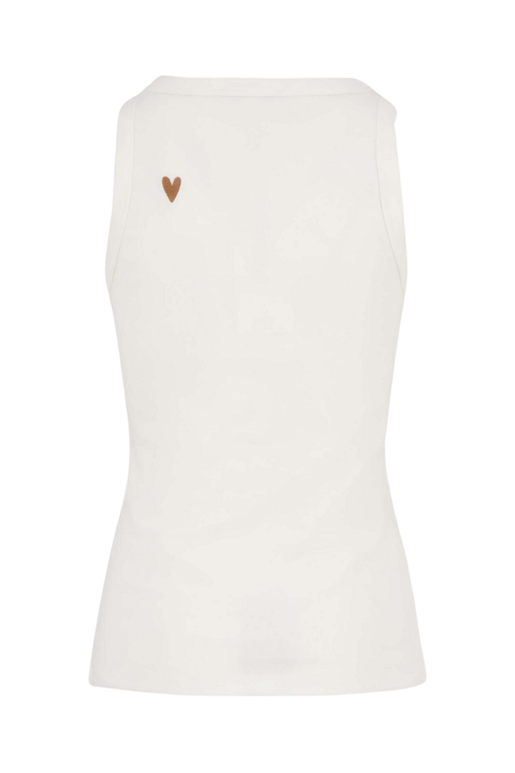 Zusss Zusss | Tanktop met borduur off white