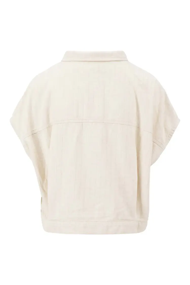 Zusss Zusss | Boxy streep jasje in linnen