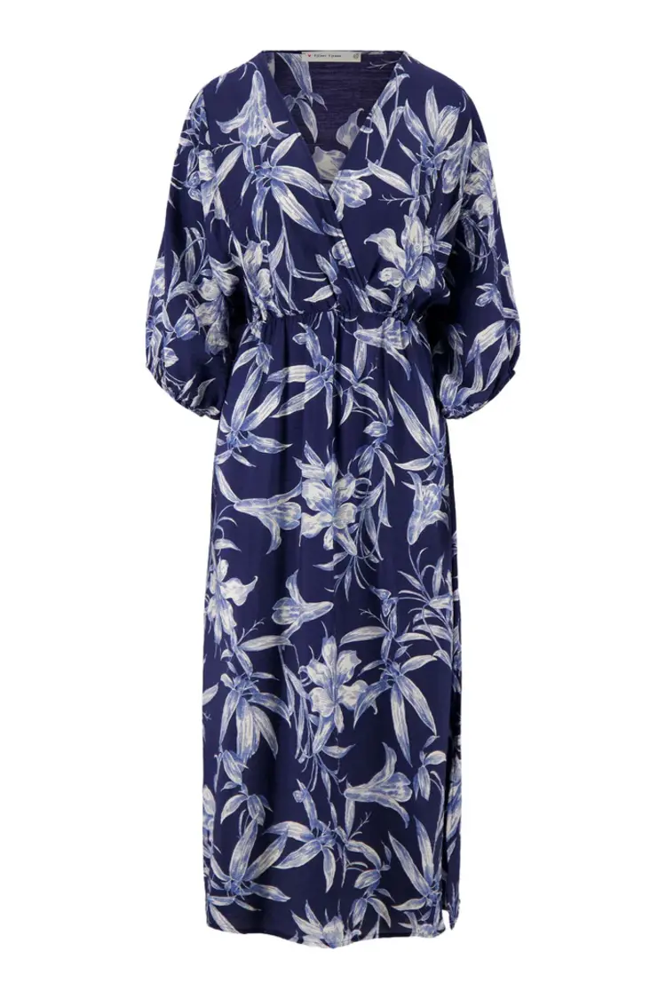 Zusss Zusss | Kimono jurk met print summer navy