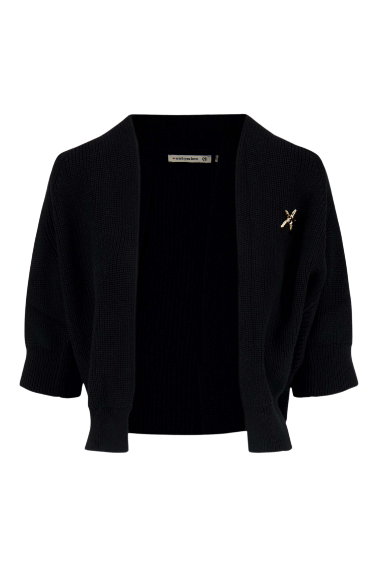 Zusss Zusss | Vest met vleermuis mouw zwart