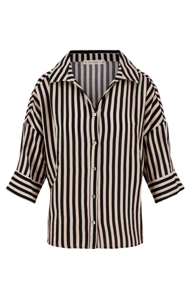 Zusss Zusss | Blouse streep zwart