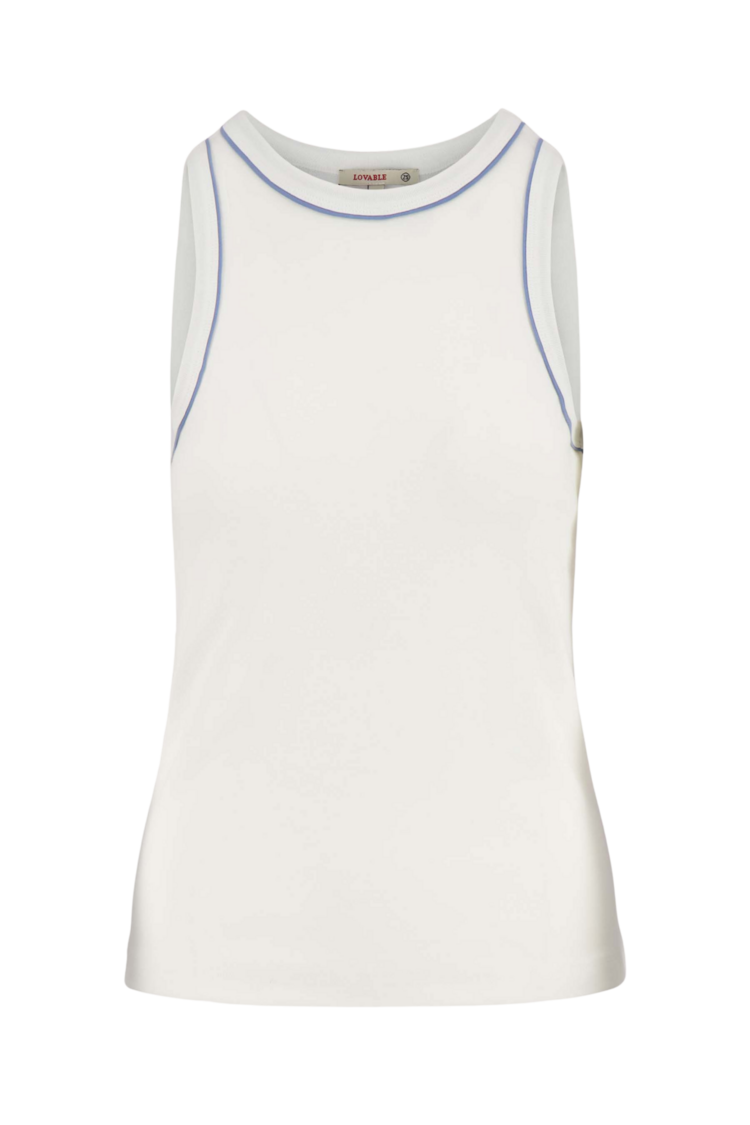 Zusss Zusss | Tanktop met piping white
