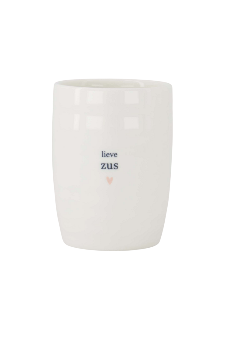 Zusss Zusss | Koffiemok lieve zus wit / roze