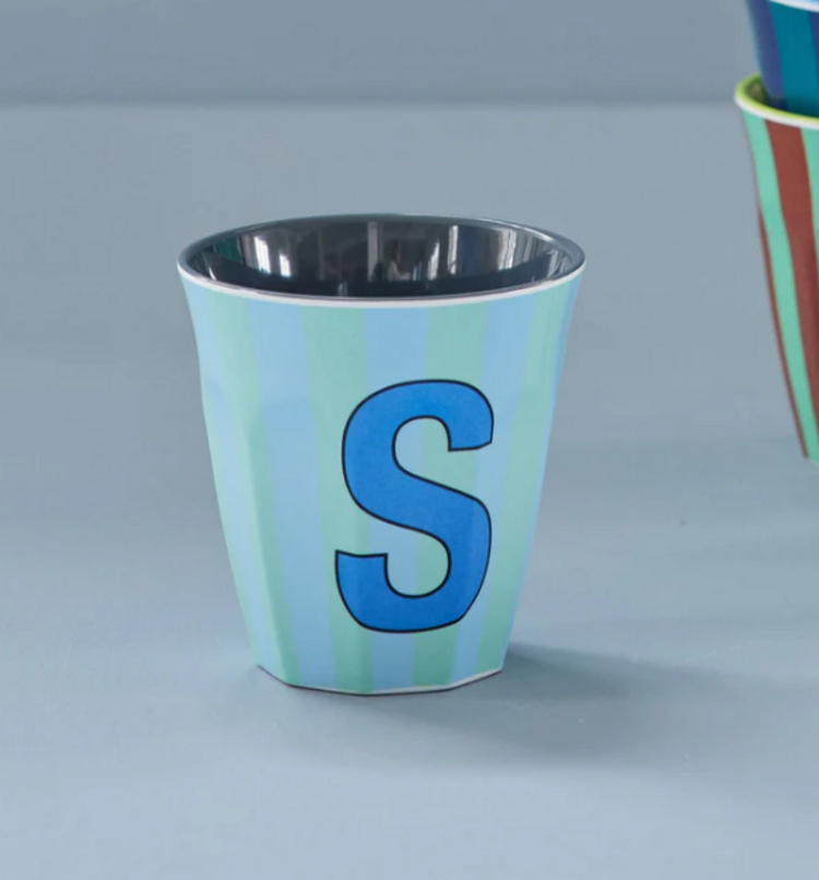 Rice Rice | Mok melamine S blauw stripes