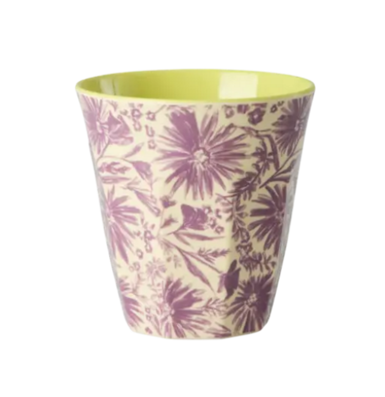 Rice Rice | Mok melamine paars Flower Press Print