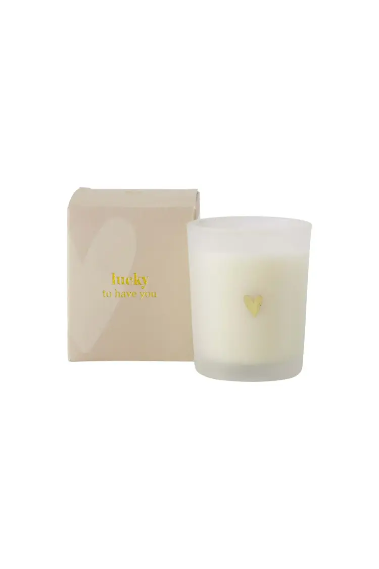 Zusss Zusss | Geurkaars glas in doosje lucky to have you wit / lichtgroen
