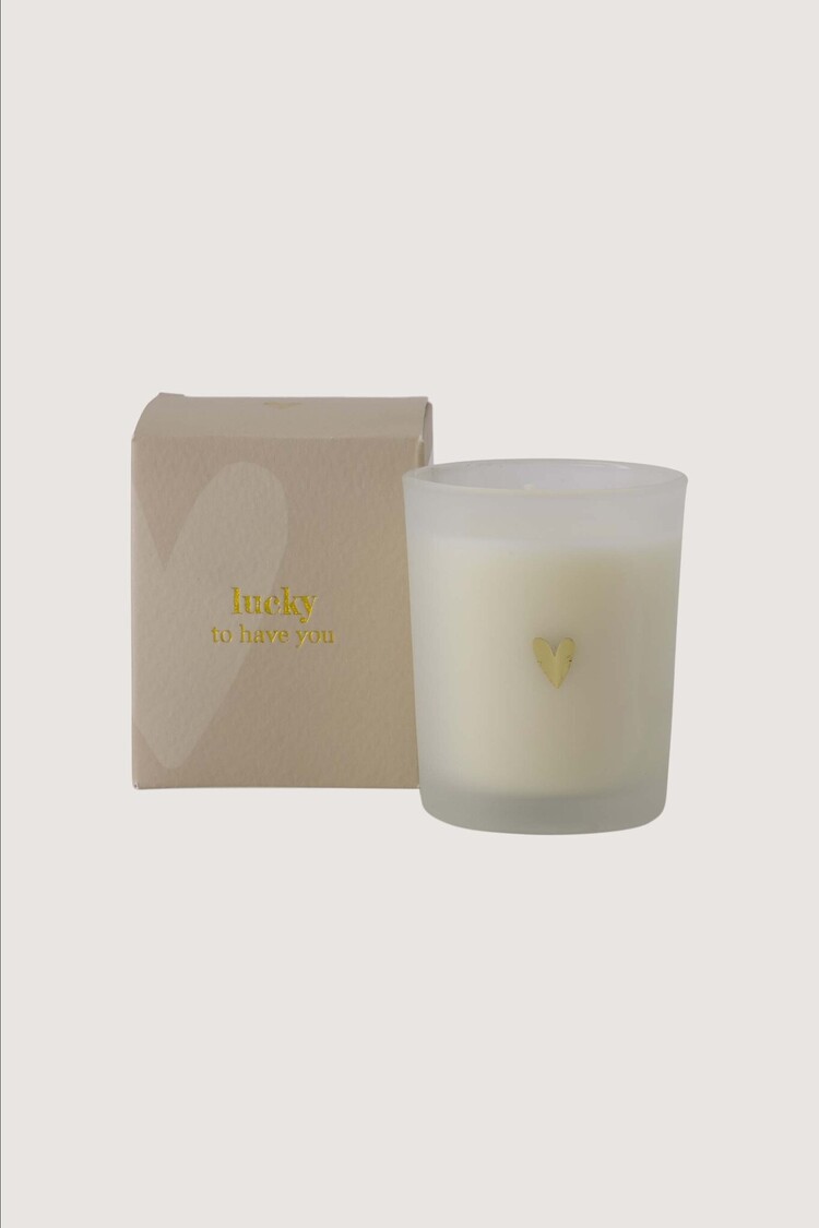 Zusss Zusss | Geurkaars glas in doosje lucky to have you wit / lichtgroen