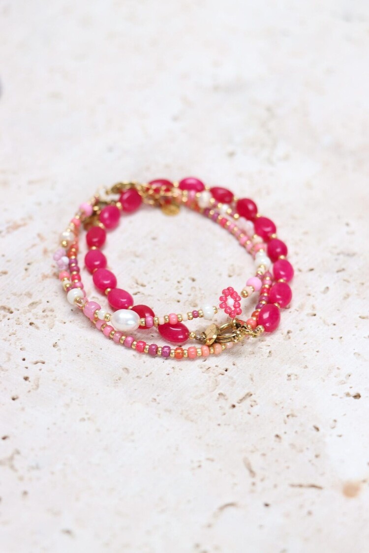 Label Kiki | Armband Red velvet gold