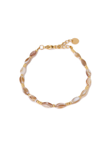 Label Kiki | Armband Naturel shell gold