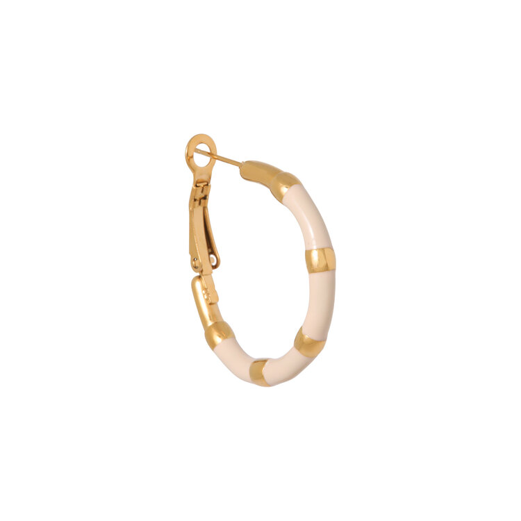 Label Kiki | Oorbellen Beige hoola gold