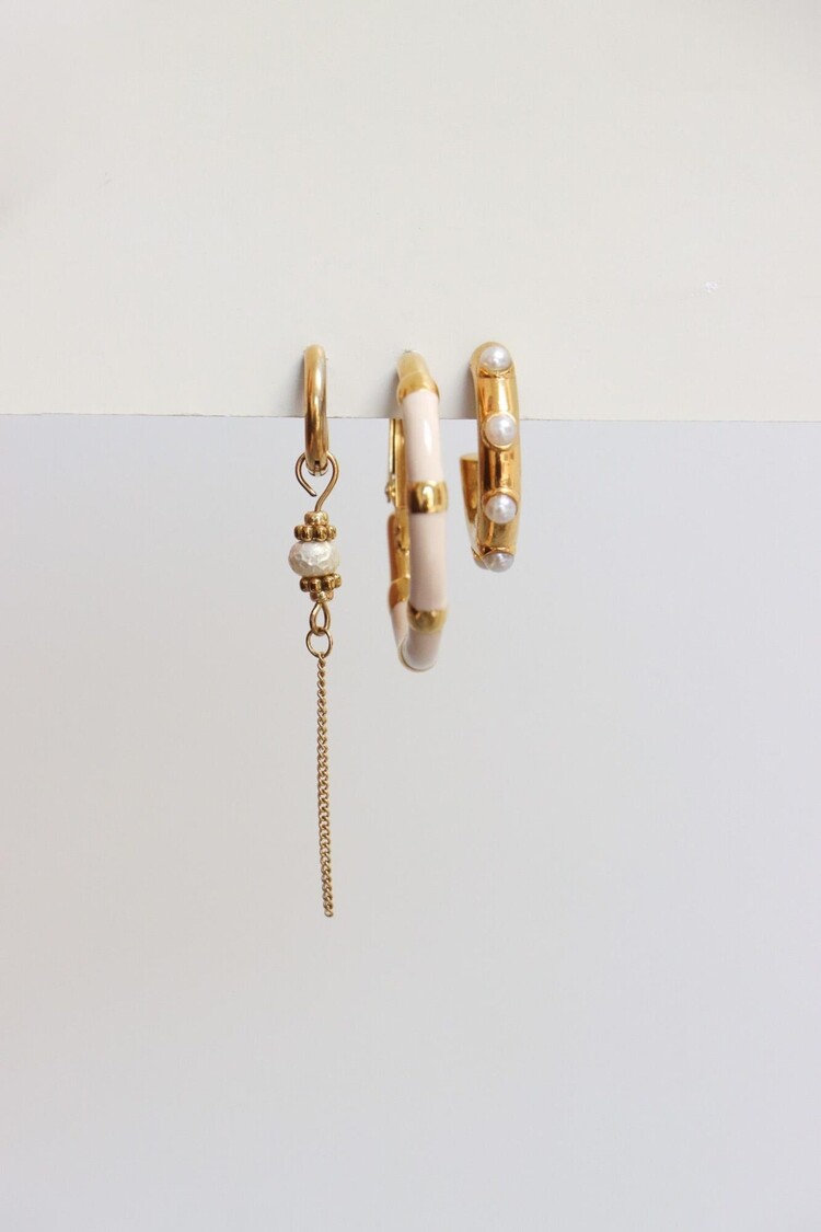 Label Kiki | Oorbellen Cloudy gold Set2