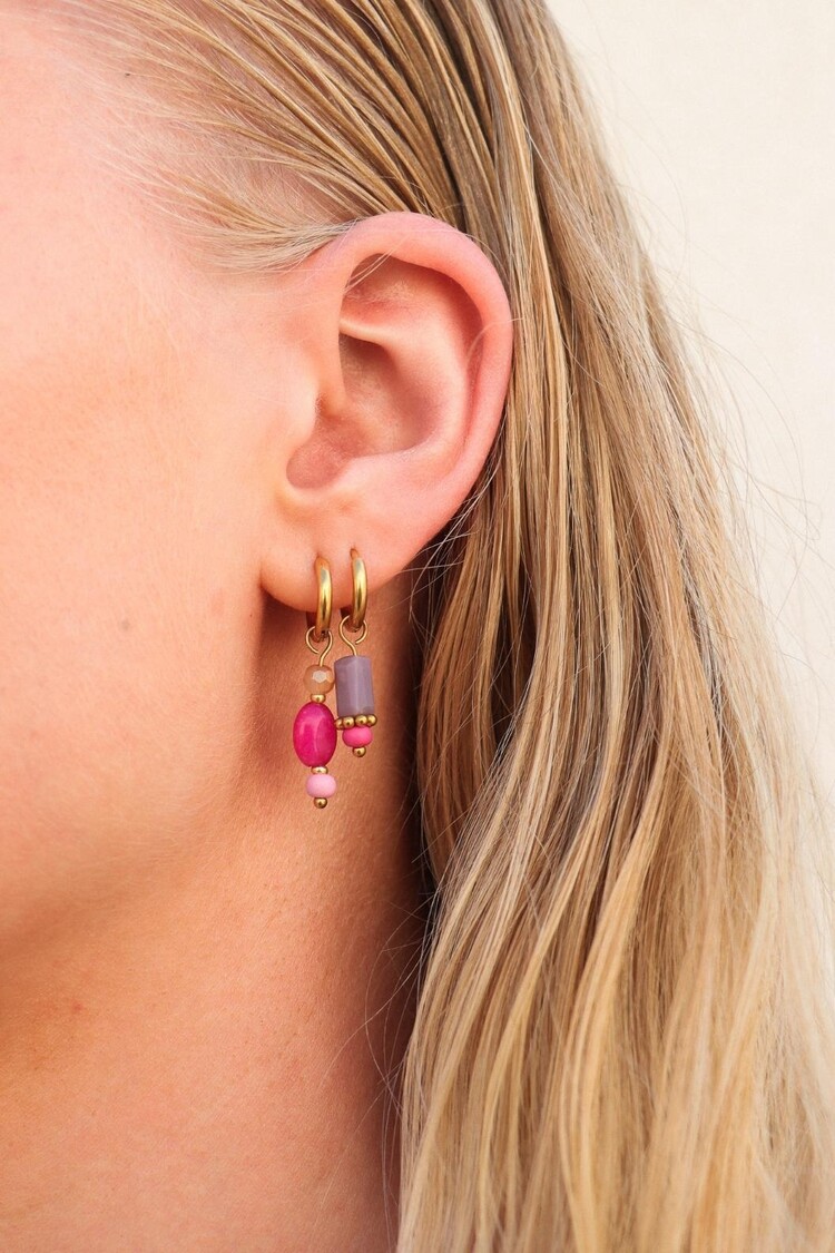 Label Kiki | Oorbellen Ibiza pink gold