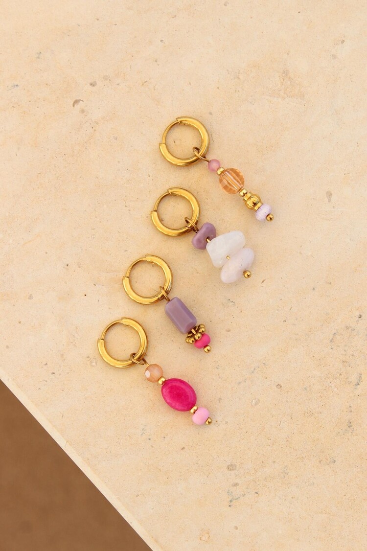 Label Kiki | Oorbellen Ibiza pink gold