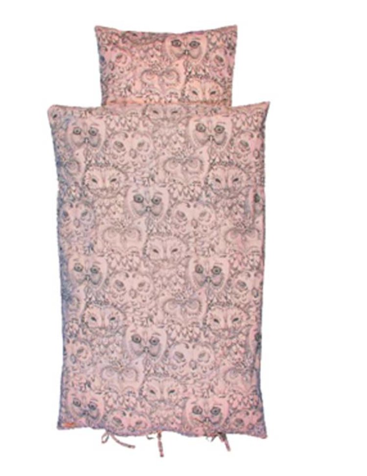 Soft gallery owl junior duvet cover coral