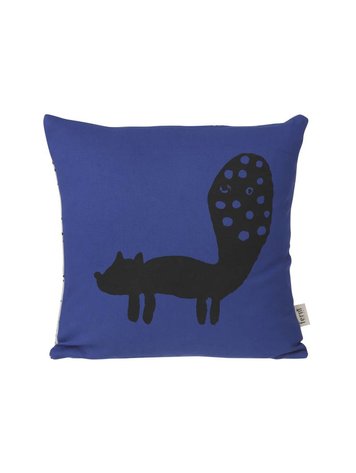 Ferm Living fox pillow blue