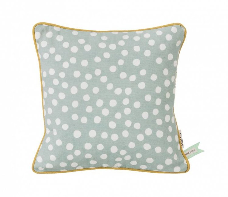 Ferm Living dots dusty blue pillow