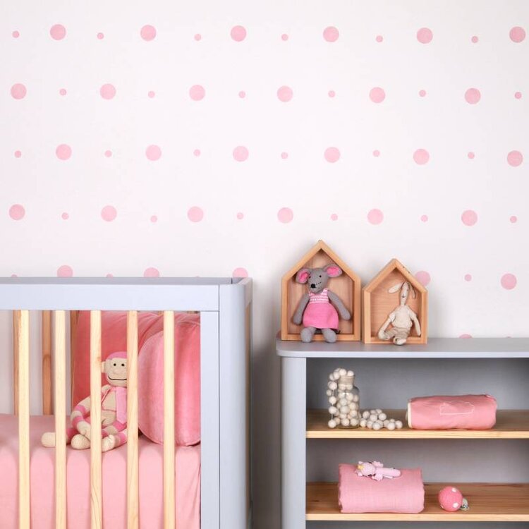 Love Mae Love Mae | Muurstickers stippen roze