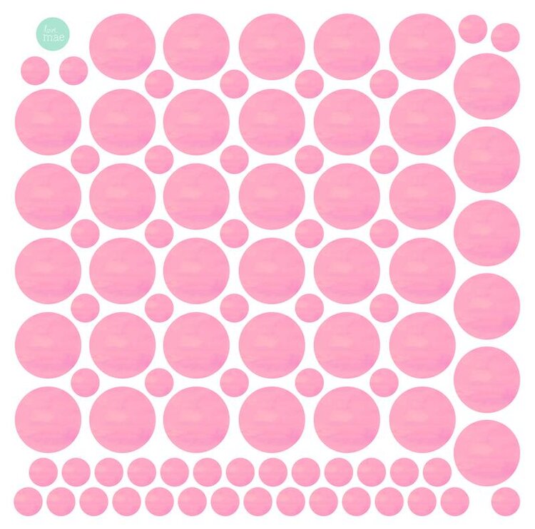 Love Mae dots pink wall decals