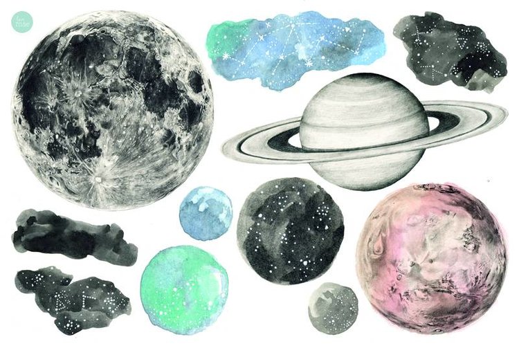 Love Mae Love Mae | Muurstickers night sky