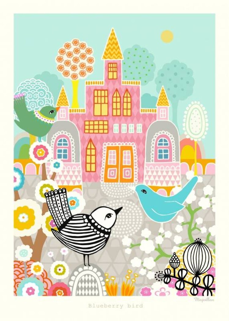 blueberry bird poster