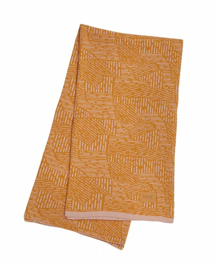 Ferm Living maze blanket curry