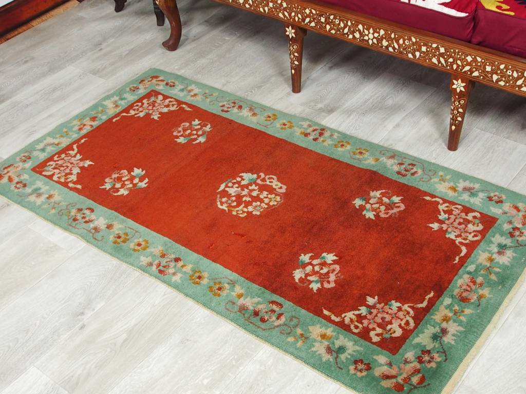 151x78 cm Antik chinesische orient Teppich Brücke antique chinese rug carpet N-6
