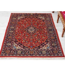 168x110 cm super-feine echt alter  kashan signiert Orientteppich 17/4