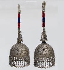 ein Paar antik nomaden Schläfen-Anhänger Ohrringe Afghanistan Belutschistan