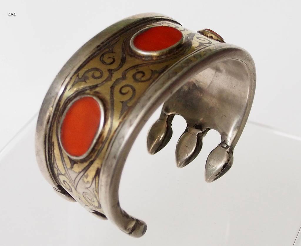 Antik Turkmenische Tekke - Silber Armreif  (Bilezik) Nr:17/484