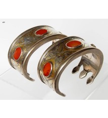 ein Paar Antik Turkmenische Tekke - Silber Armreif  (Bilezik) Nr:17/489