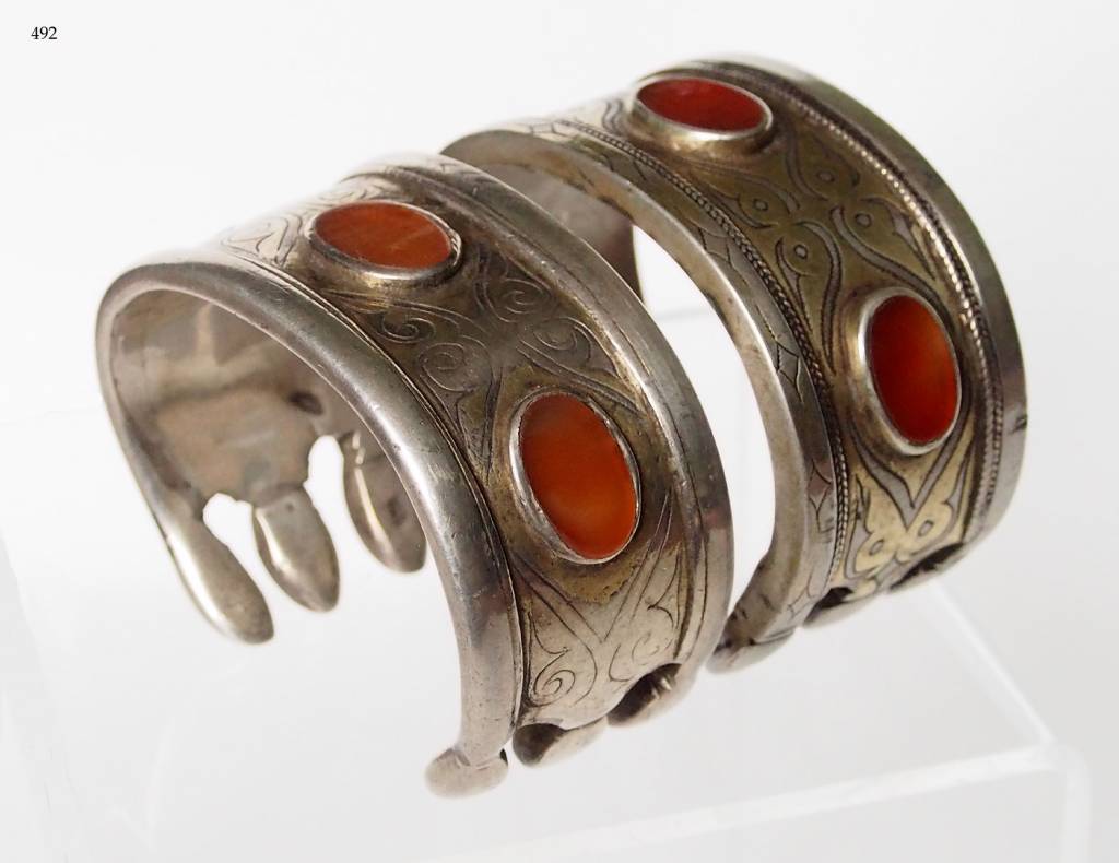 Antik Turkmenische Tekke - Silber Armreif  (Bilezik) Nr:17/491