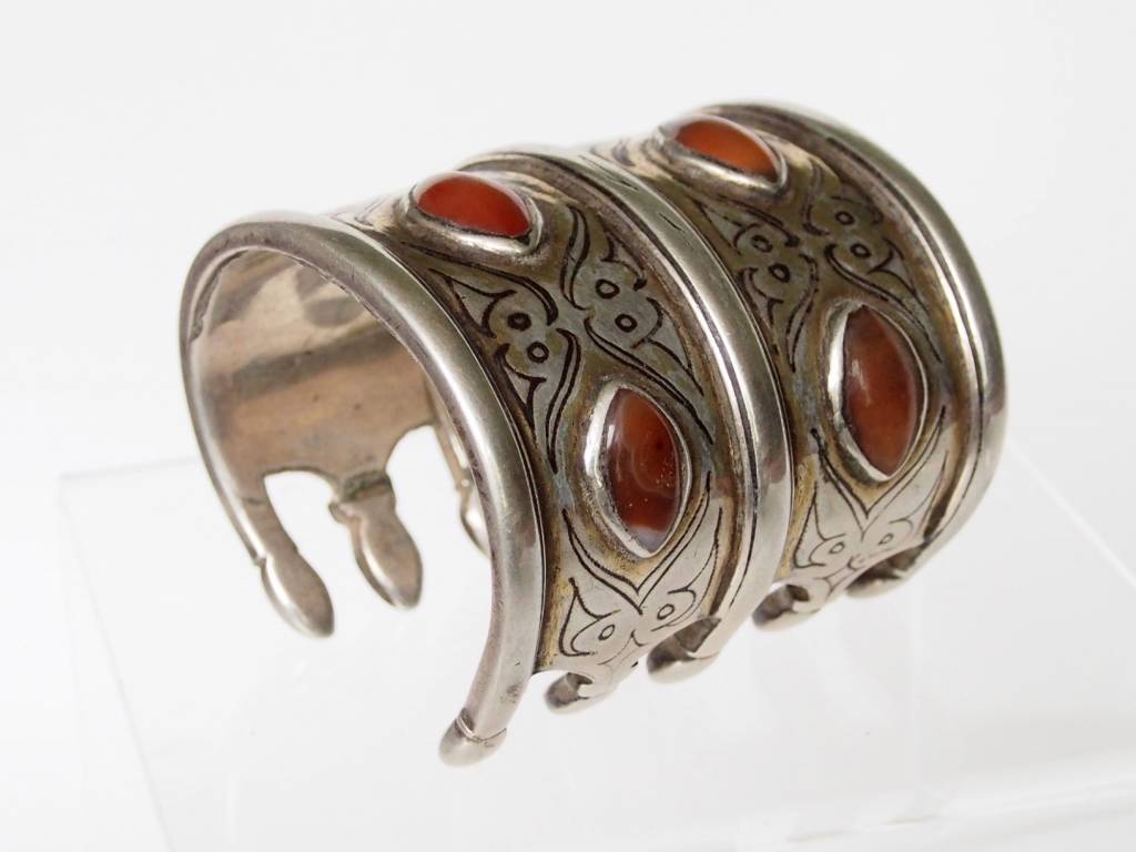 ein Paar Antik Turkmenische Tekke - Silber Armreif  (Bilezik) Nr:17/496