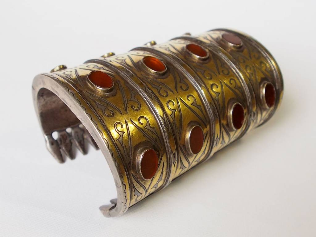 ein Paar Antik Turkmenische Tekke - Silber Armreif  (Bilezik) Nr:17/363