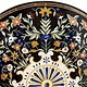 122 cm pietra dura black marble dining table Florentine mosaic inlaid dining Room table Marble Inlay (black)