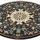 122 cm pietra dura black marble dining table Florentine mosaic inlaid dining Room table Marble Inlay (black)