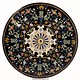 122 cm pietra dura black marble dining table Florentine mosaic inlaid dining Room table Marble Inlay (black)