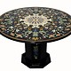 122 cm pietra dura black marble dining table Florentine mosaic inlaid dining Room table Marble Inlay (black)