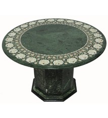 76 cm Pietra Dura CouchtischTisch Florentiner Mosaik table Afghanistan Green